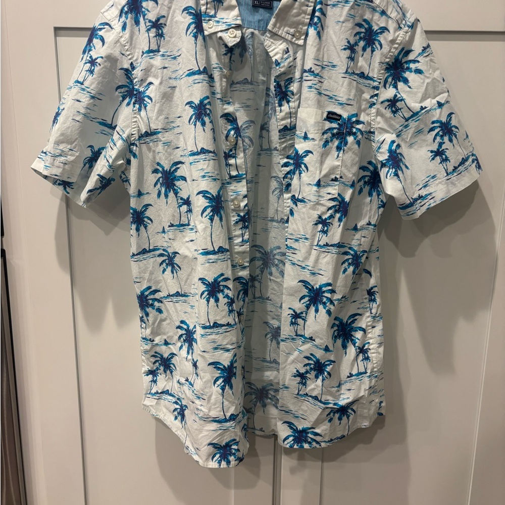 Chubbies White and Blue Tropical Print Shirt